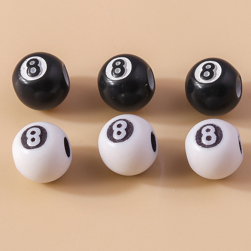 Jewelry Making Game - 3D Black Billiard Charms Beads para
