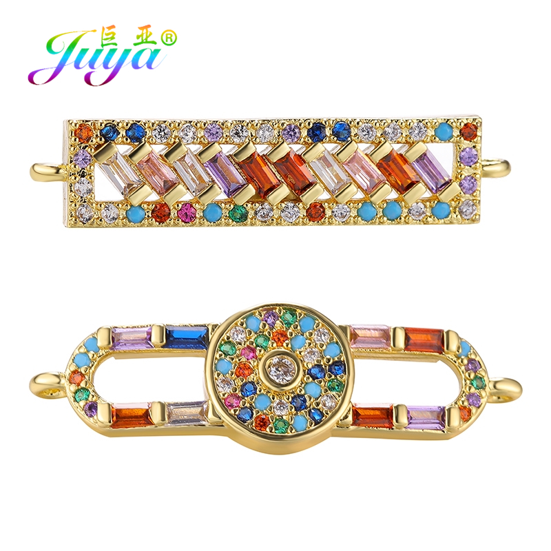 Jewelry Making Loops - Juya diy arco-íris zircônia 18k banhado