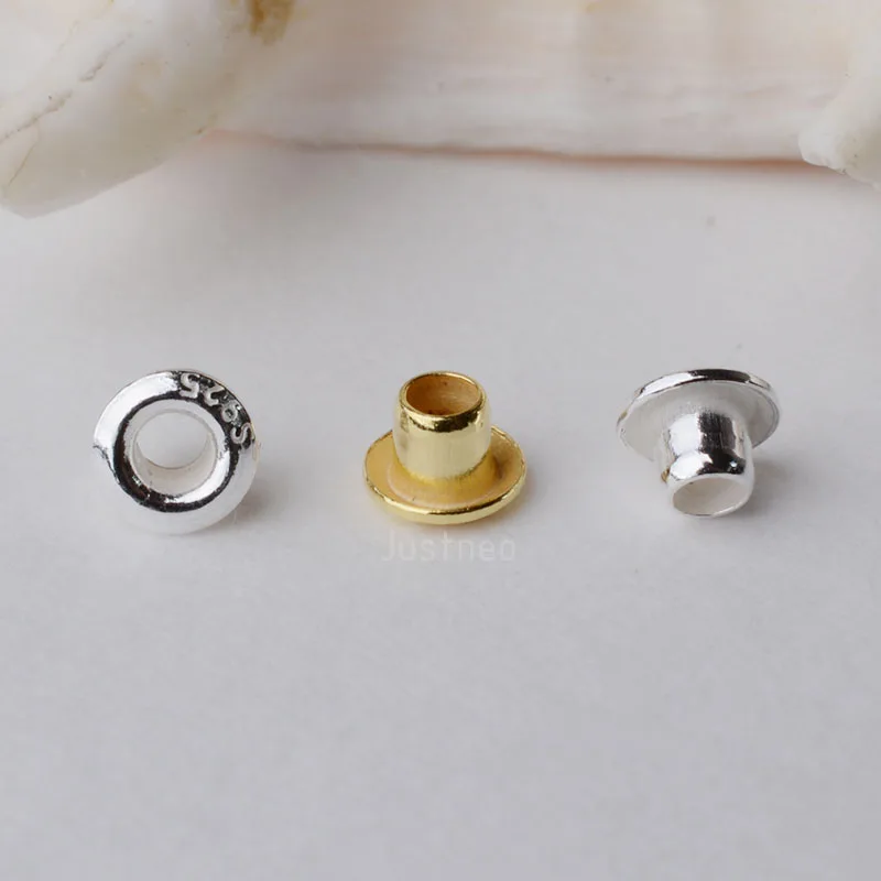 Jewelry Making Rivets - 925 prata esterlina ilhó rebite para