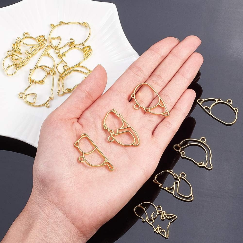 14 peças amuletos de moldura a - Jewelry Making Loops avaliação e preço