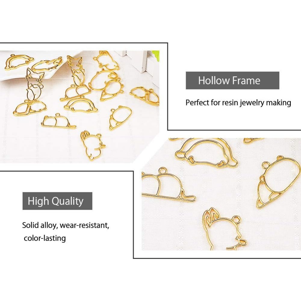 14 peças amuletos de moldura a - Jewelry Making Loops avaliação e preço
