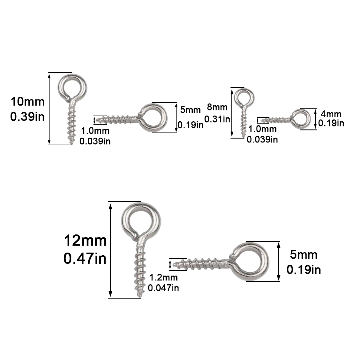 100 peças 4x 8/5x1 0/5x12mm mi - Jewelry Making Rivets avaliação e preço