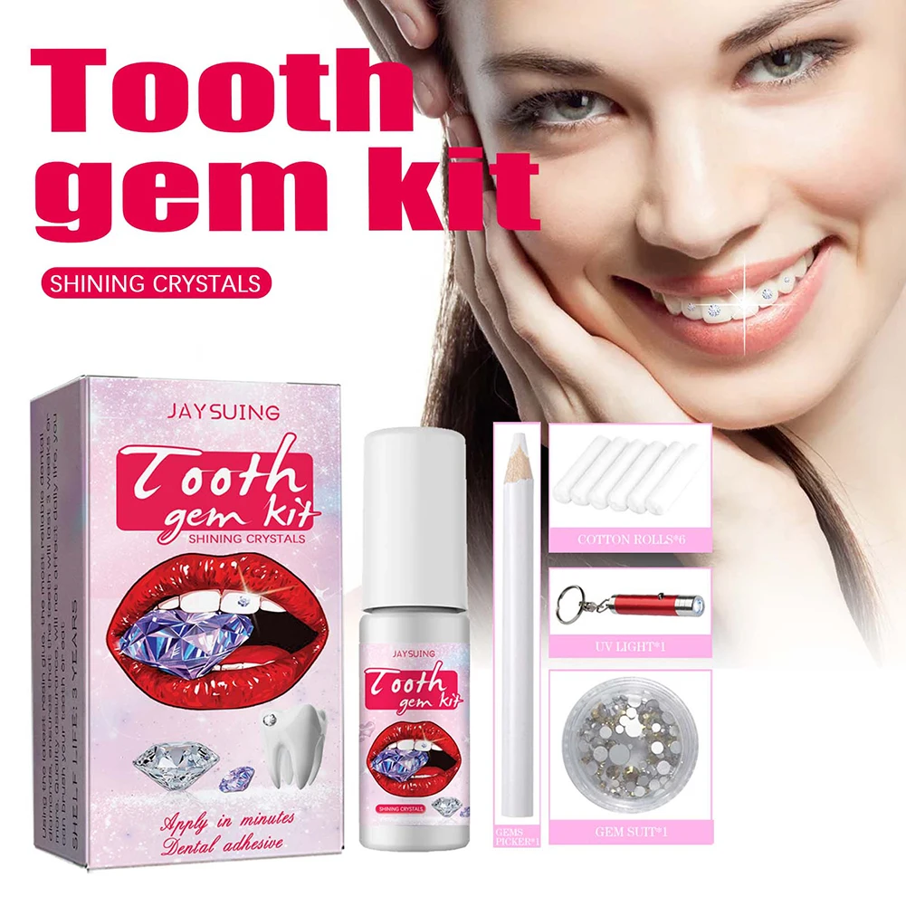 Dente Gems Kit com Cura Cola L - Jewelry Making Kit Professional avaliação e preço